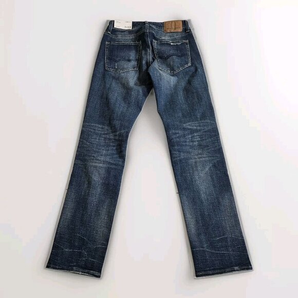 American Eagle Jeans Men 28x32 (30) Blue Distressed Extreme Flex 4 Slim Straight - Picture 2 of 16